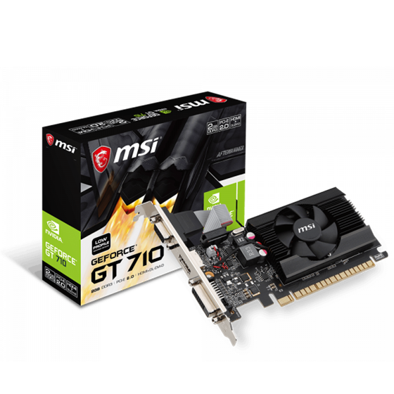 TARJETA DE VIDEO MSI/EVGA GEFORCE GT-710 2GB PCI-E DDR3 HDMI/DVI